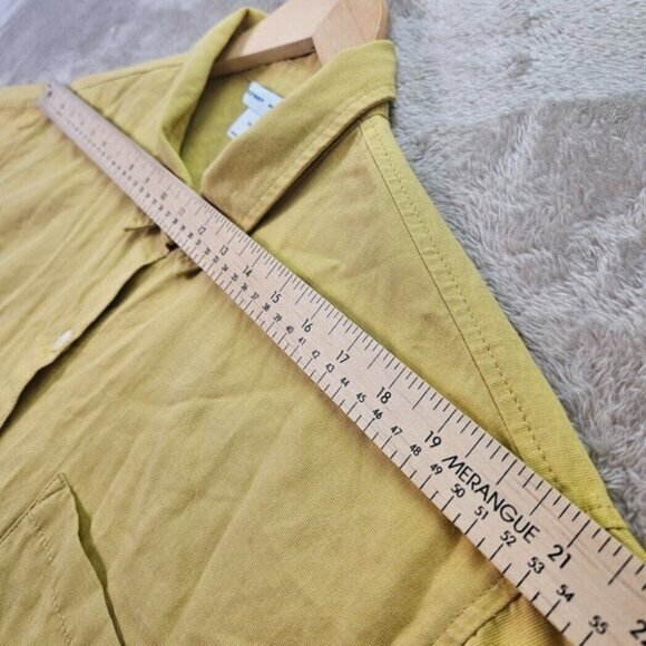 Old Navy The Boyfriend Shirt Denim Yellow Long Sleeve Pocket Women's Size 2X - Picture 7 of 13
